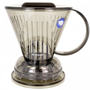XZANTE Dripper di Vetro per caffè Clever Coffee Filter Glass Coffee pour Over Imbuto Dripper Nero 